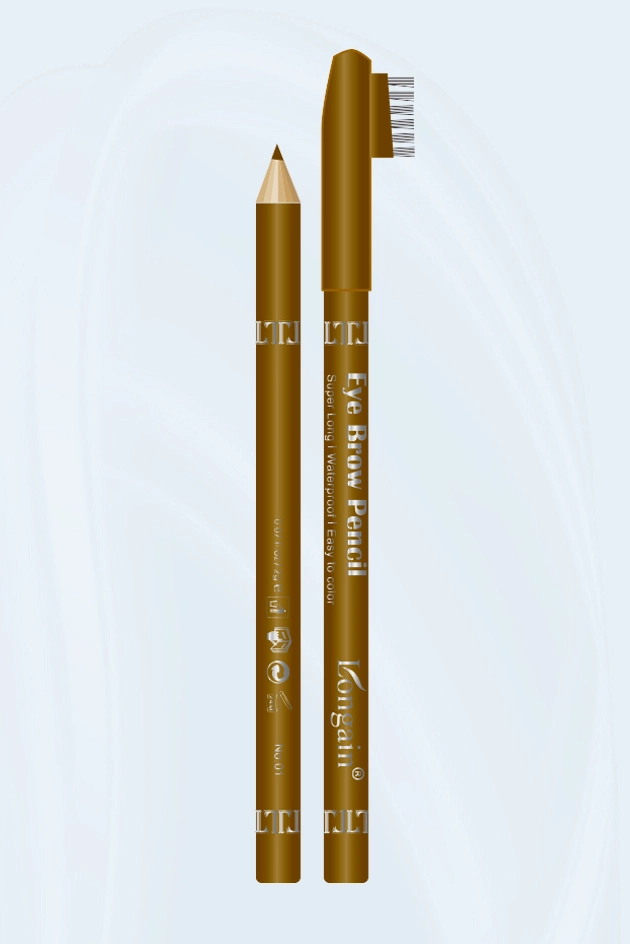 wooden eyebrow pencil with brush
