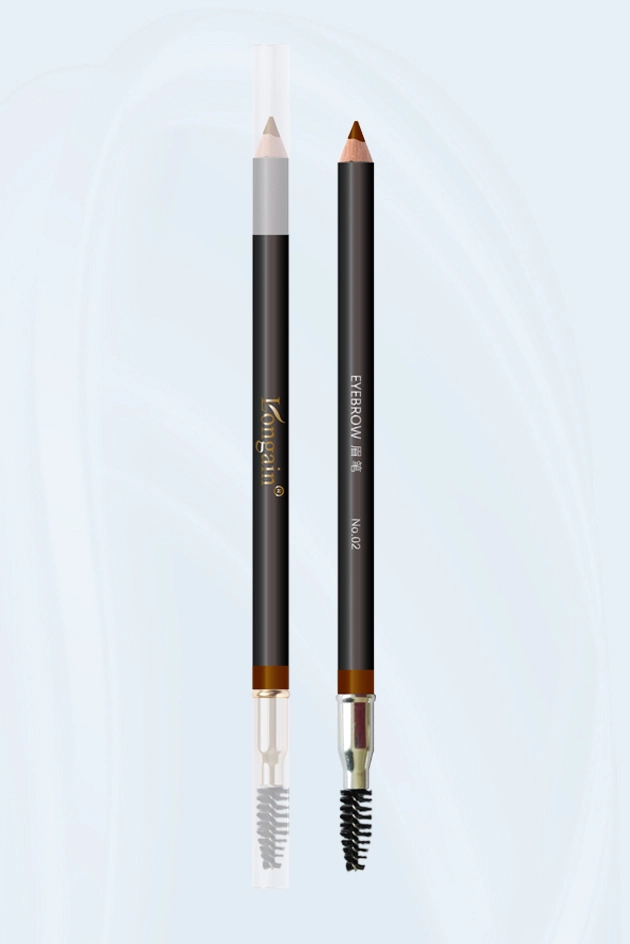 double ended wooden eyebrow pencil with brush